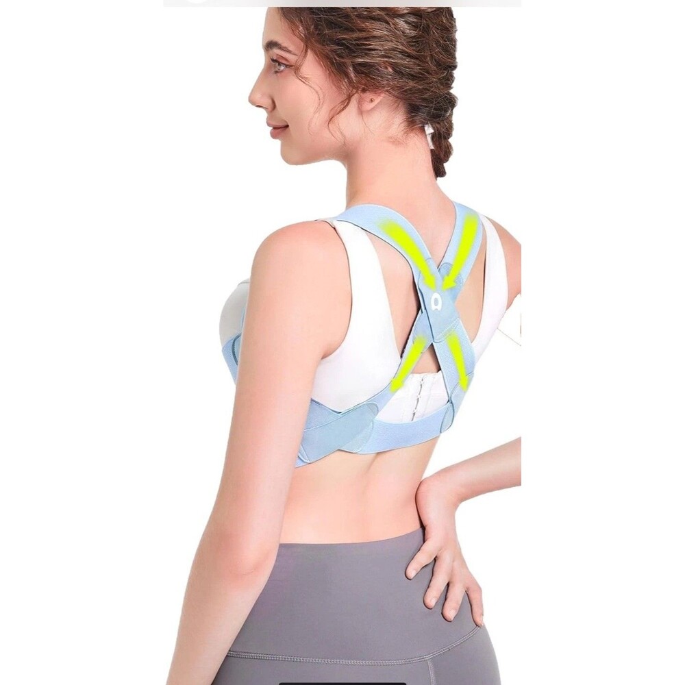 AOFIT Womens Posture Corrector X-Shaped Back Brace Invisible Under Clothes, Med